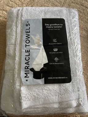 Miracle White 3-Piece Bath Towel Set